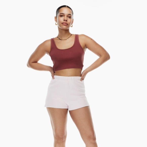 Aritzia Tna⎜COZY FLEECE PERFECT HI-RISE 3" SWEATSHORT⎜GREY LILAC - Picture 2 of 16